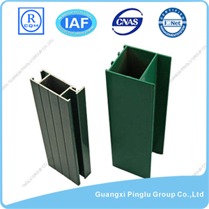 Green Rectanglar Aluminum Profile, Hollow Section