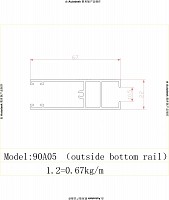 90A05-outside bottom rail drawing